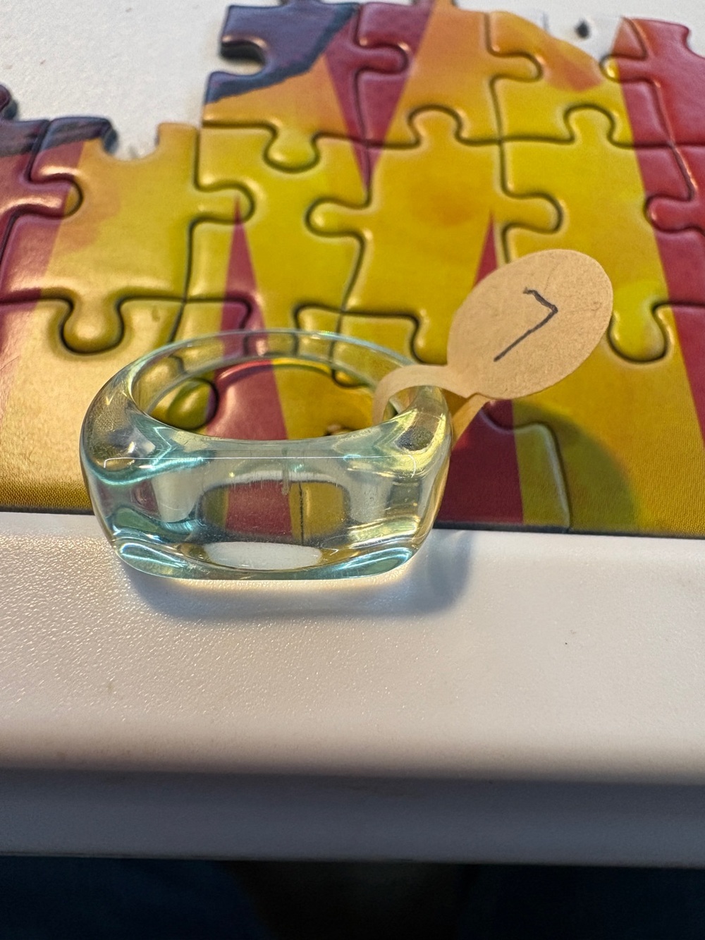 Clear Glass Ring Accessory - Transparent Blue
